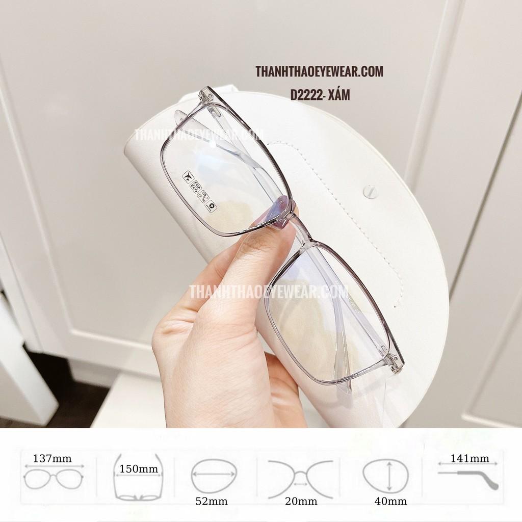 Gọng Kính Cận Dẻo Vuông Mảnh Nam Nữ 2222 - ThanhThao Eyewear