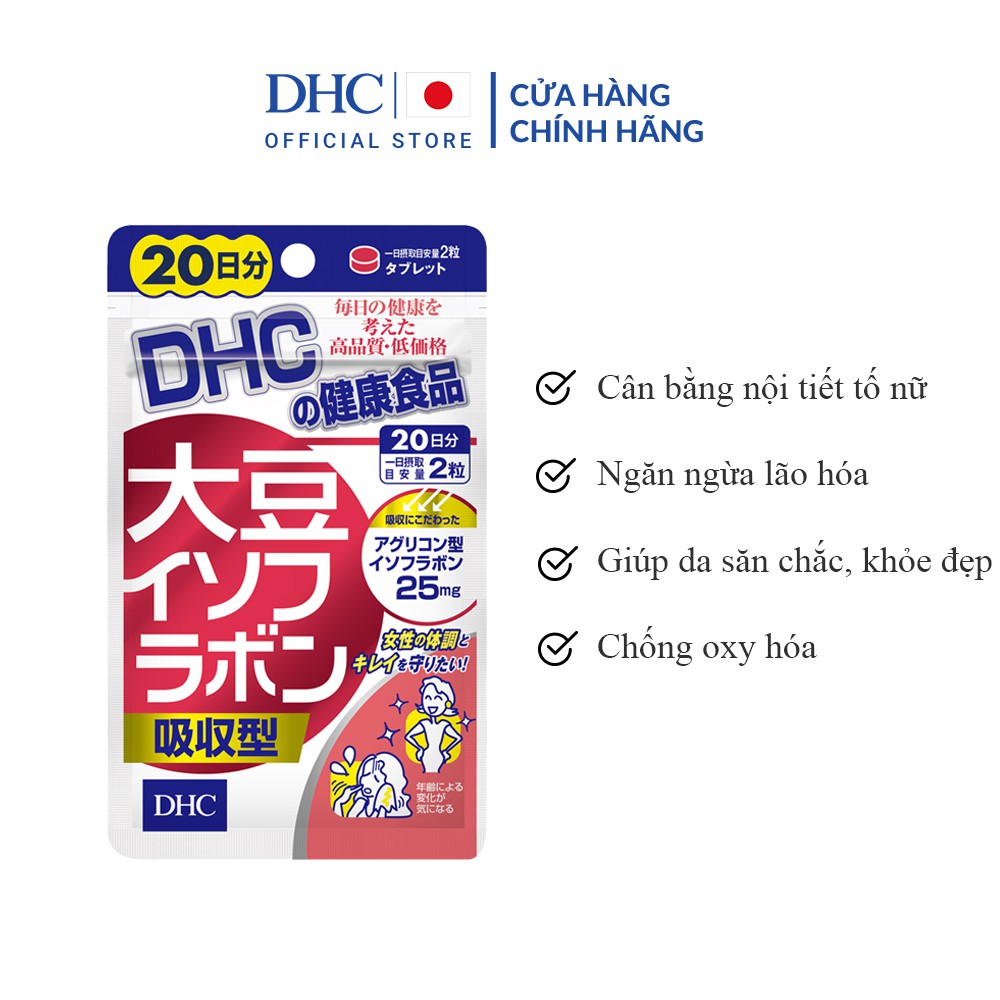 Viên Uống Mầm Đậu Nành DHC Soy Isoflavone Absorption Type 20 Ngày