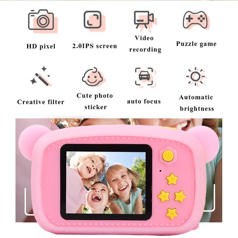 1200W 2.0 inch HD Máy ảnh kỹ thuật số tinh tế trẻ em Đồ chơi di động Máy ảnh kỹ thuật số Video Hiển thị quà tặng sinh nhật cô gái trẻ em Màu sắc: 32g TF Thẻ