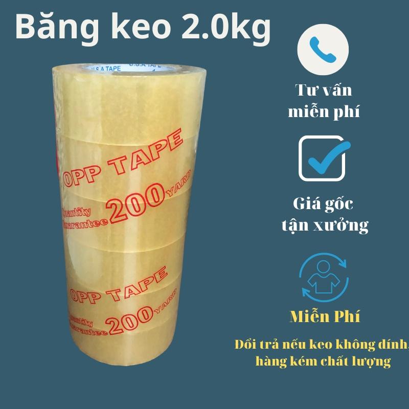 Băng keo Trong 200 Yard 2.0kg/cây ( 6 cuộn/cây) - Dày, Bám Dính Tốt