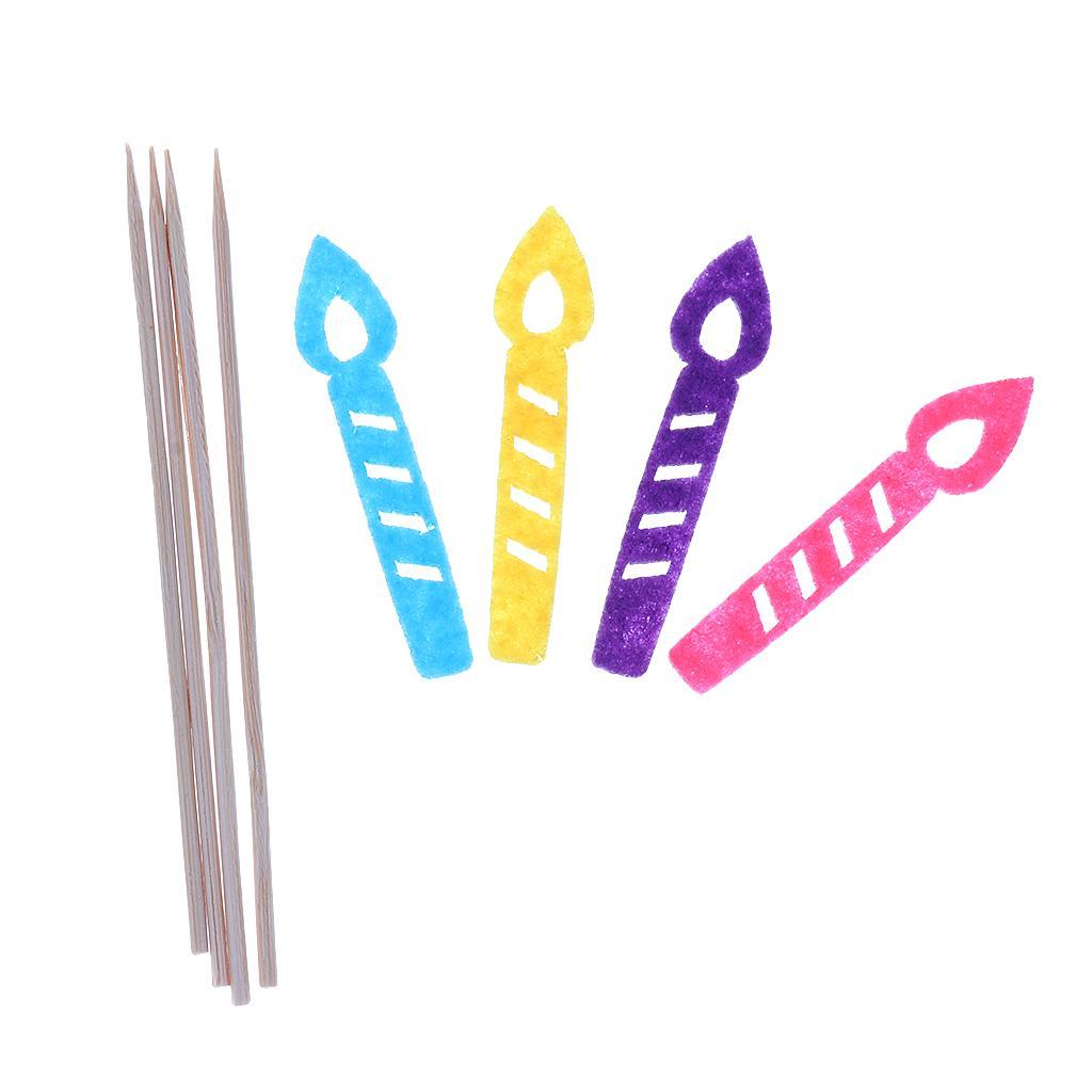 10 Sets Lovely Candle Style Cake Topper Birthday Party Cupcake Picks