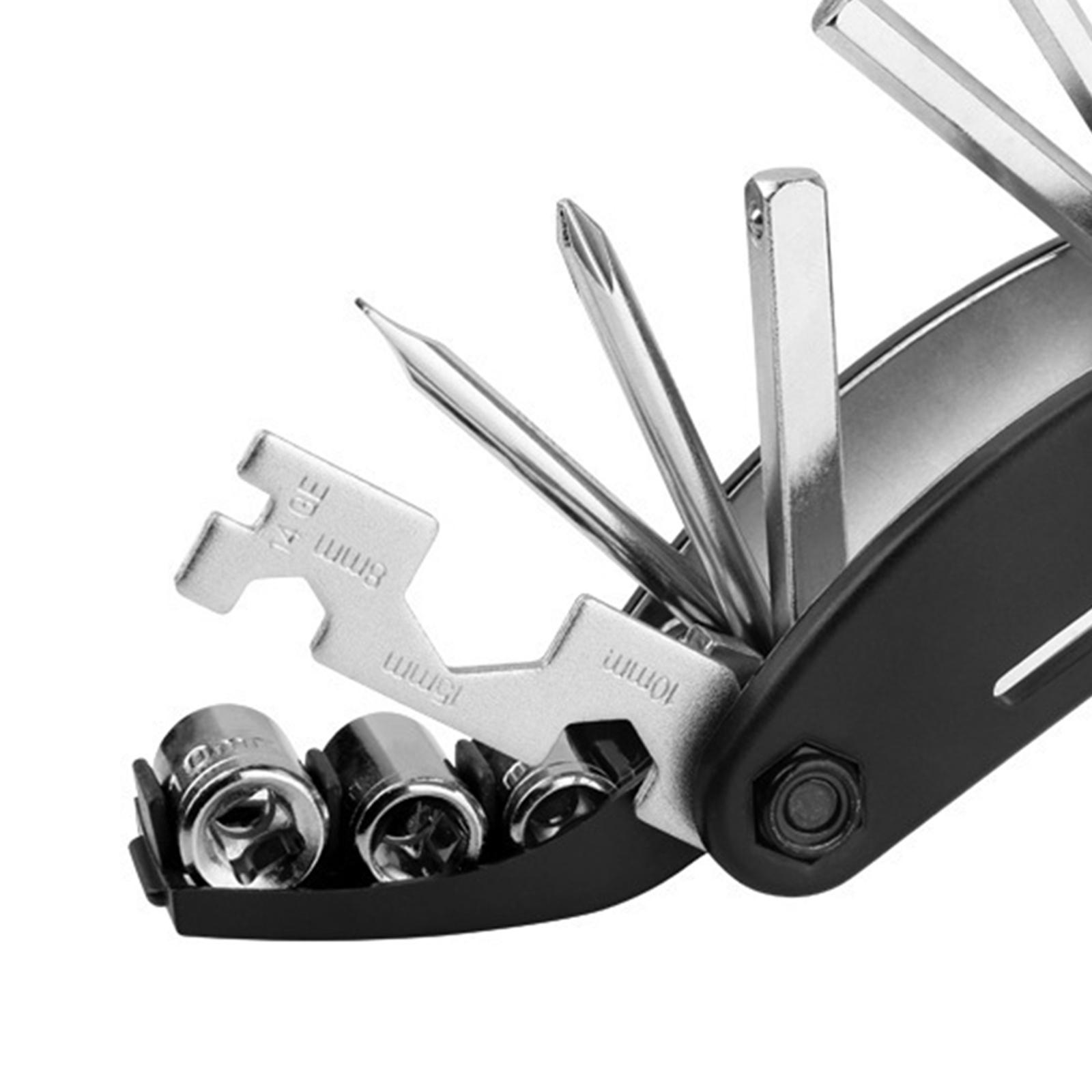 Bike Repair Tools Bag Bicycle 16 in 1 Key Wrench Handy Maintenance Fixed Set