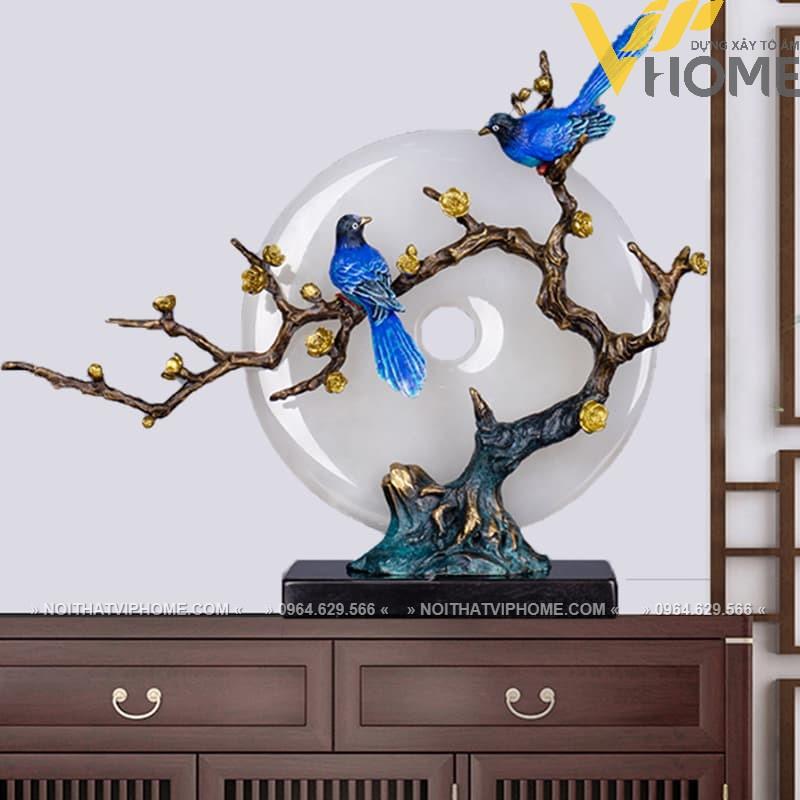 Đồ decor trang trí nội thất đôi chim uyên ương kiểu dáng nghệ thuật, sang trọng, hiện đại DDB 00392