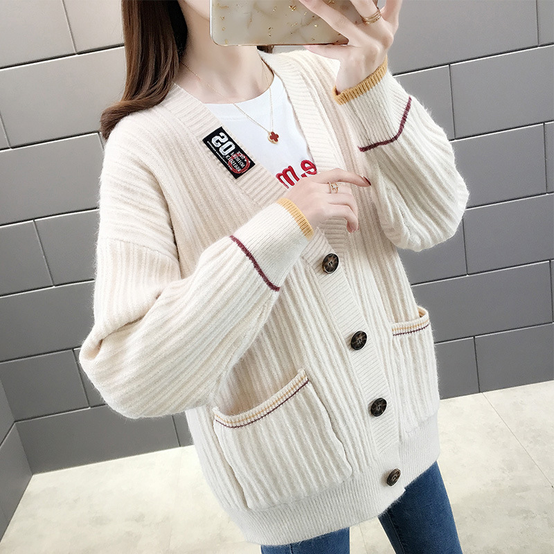 Hình ảnh Áo len nữ cardigan chất len dày mịn freesize dưới 62kg phong cách Hàn Quốc