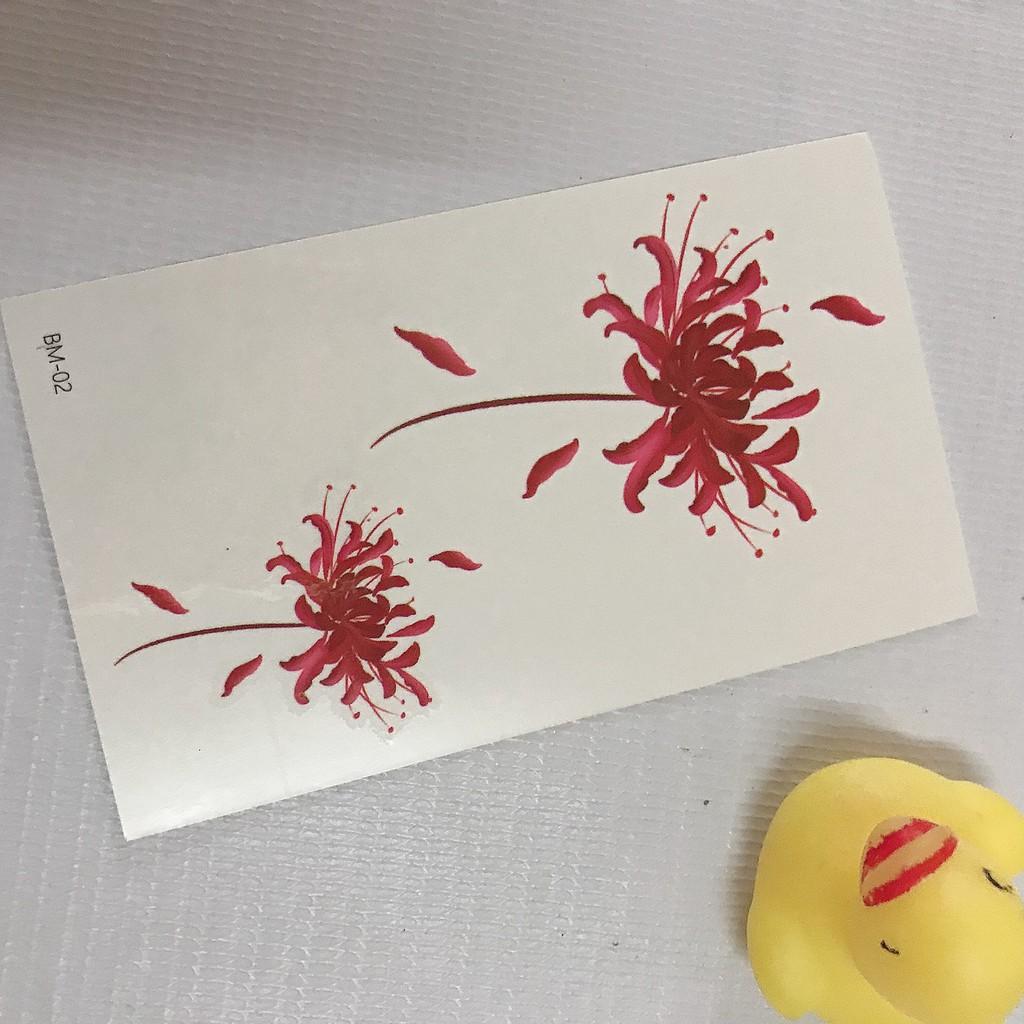 COMBO 5 TẤM HÌNH XĂM DÁN 10X6CM HOA BỈ NGẠN NGUYỆN THỀ - CHỌN MẪU TÙY THÍCH