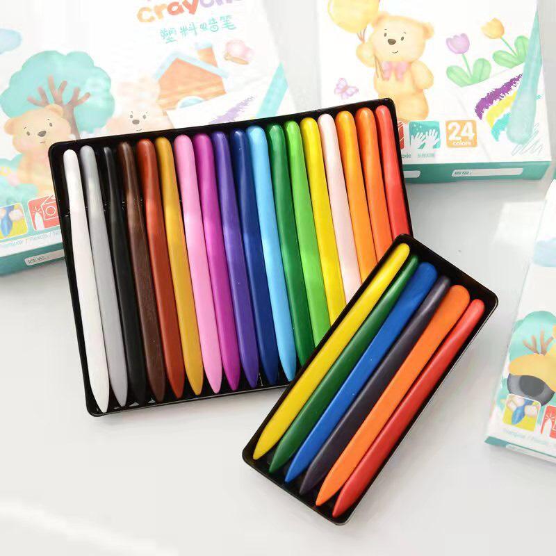 Bộ Sáp Màu Hữu Cơ Crayons 24 Bút Cho Bé Tập Vẽ Tập Tô