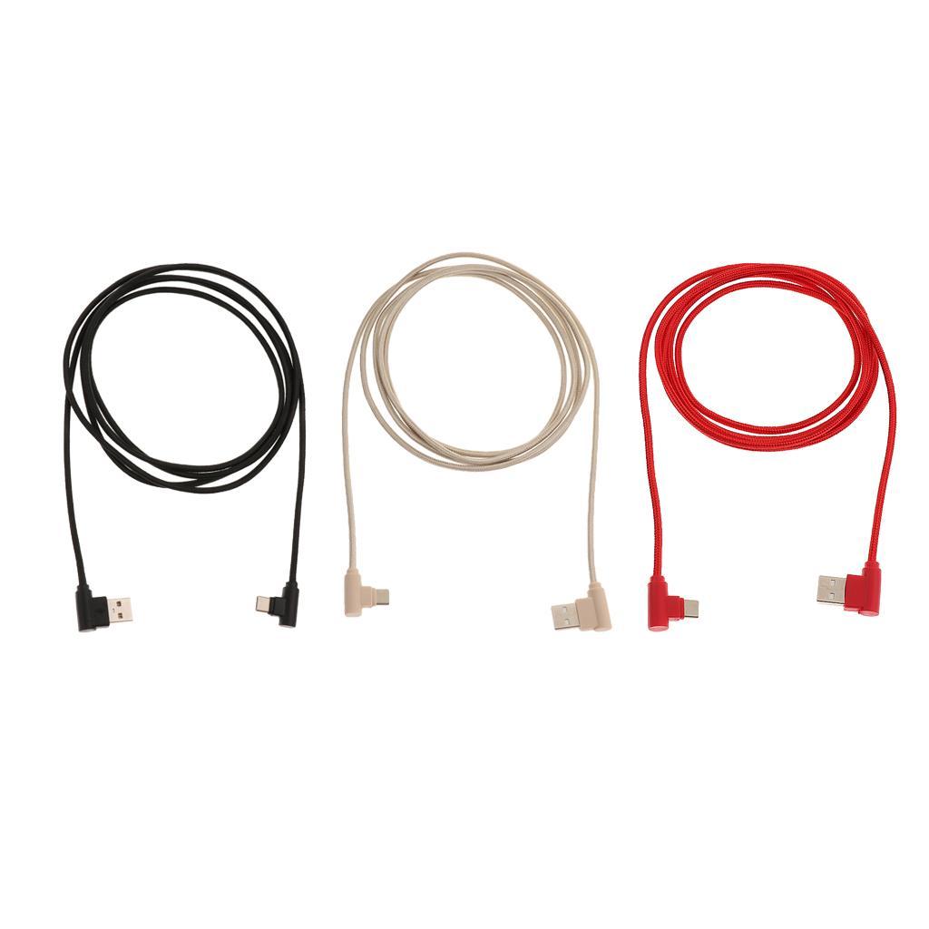2Meter 6.5Ft USB to USB Type C Sync Charger Angled Cable Adapter Cord