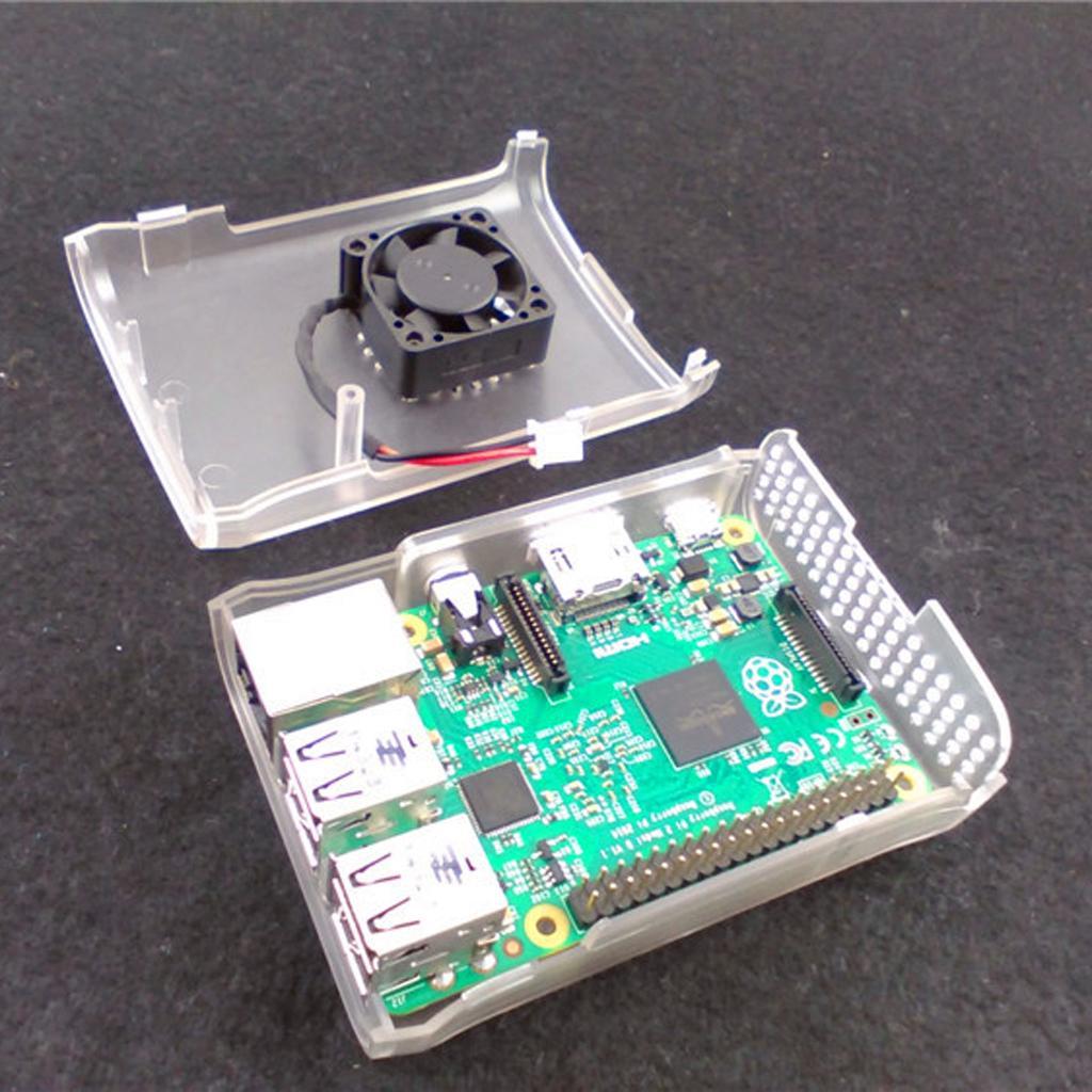 Clear Enclosure Case Shell Cover Box Support Fan For Raspberry Pi 2 Model B+