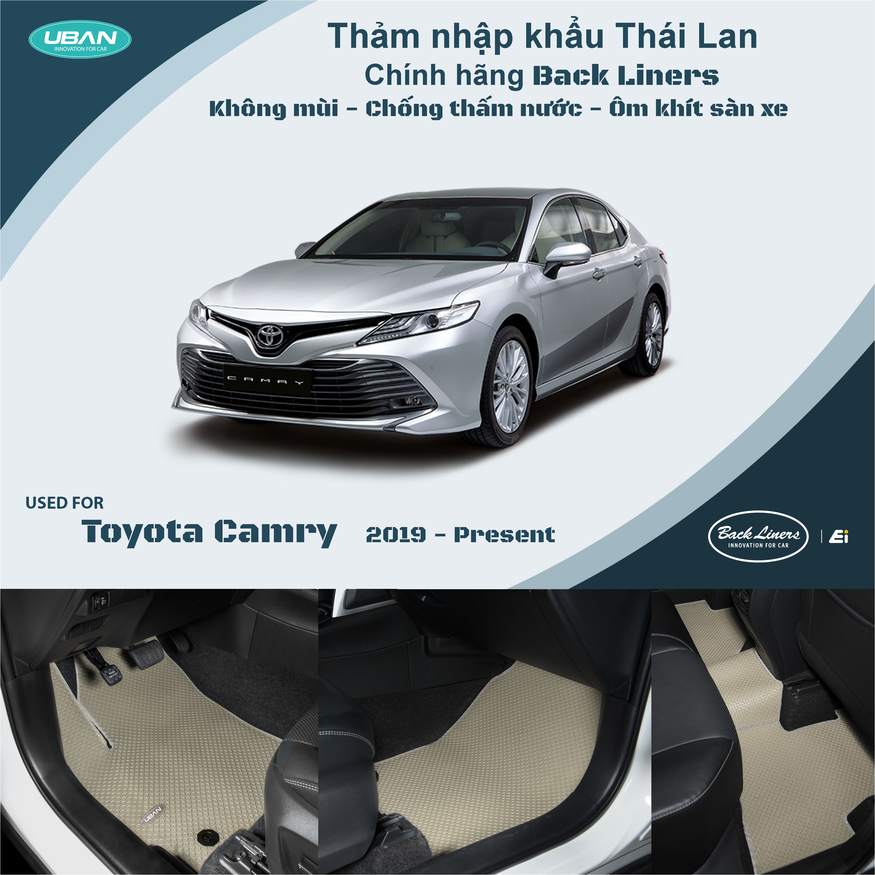 Thảm lót sàn ô tô UBAN cho xe Toyota Camry - Nhập khẩu Thái Lan