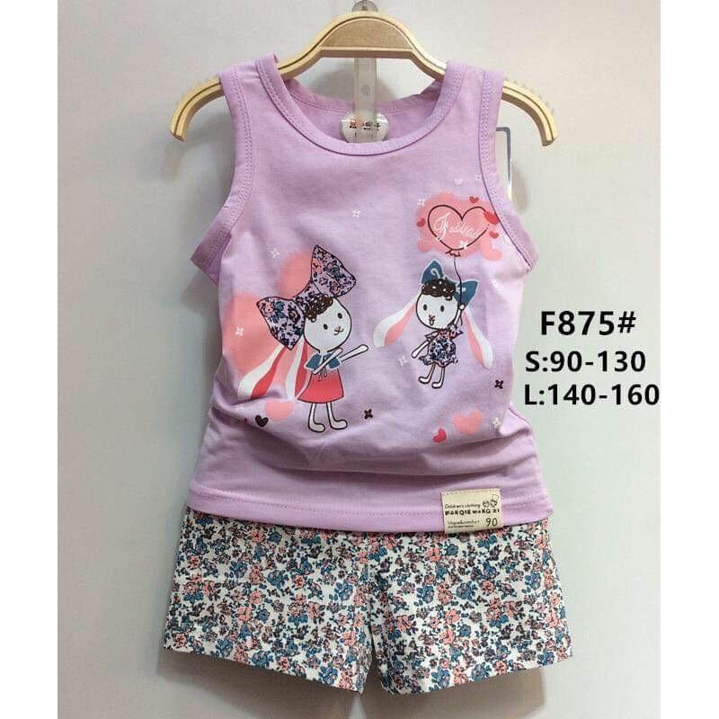 BG825 - Bộ FanQ ba lỗ bé gái size 90-130,140-160