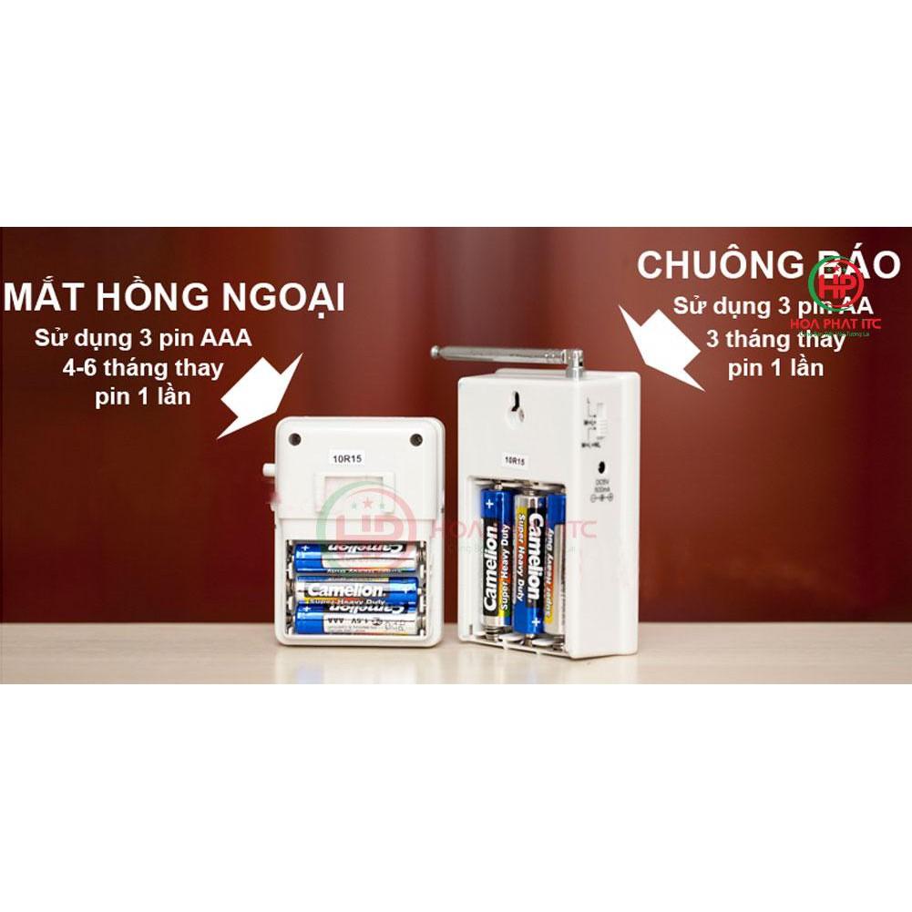 Chuông báo khách hồng ngoại cao cấp Komax - Hàng chính hãng KM-X850 Chuông báo dùng pin + Adapter tiện ích - Hàng chính hãng