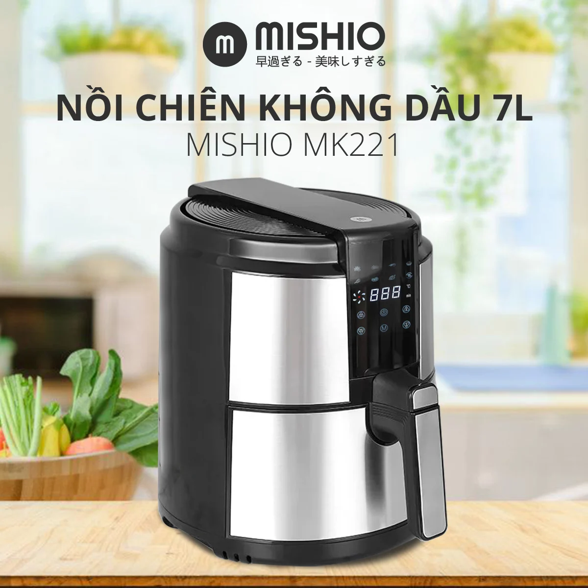 Nồi Chiên Không Dầu Mishio MK221 5 Lít - Hàng chính hãng