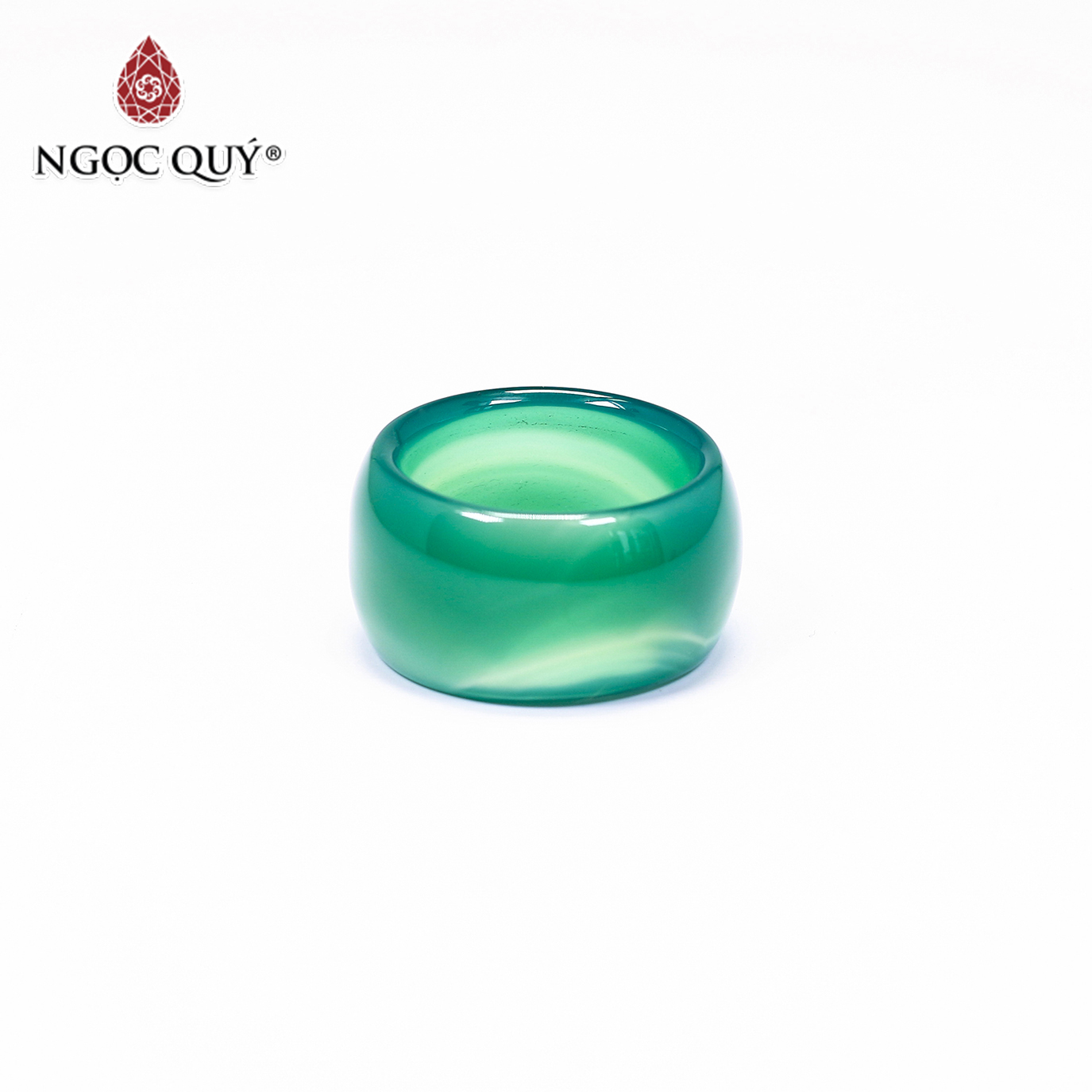 Nhẫn nam đá mã não xanh mệnh hỏa, mộc - Ngọc Qúy Gemstones