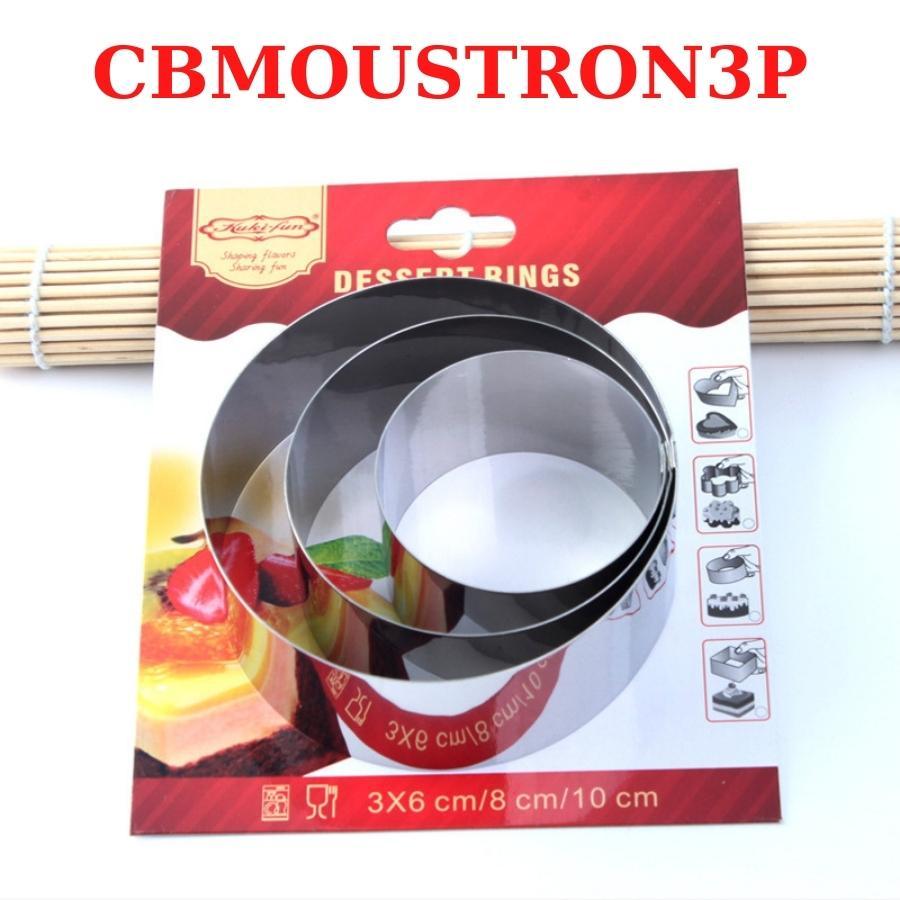 Khuôn RING Mousse Cookies Cutter KHUÔN Nhấn Dụng Cụ Làm Bánh Quy Hình Tròn Theo Bộ 3 Chiếc - CBMOUSTRON3P