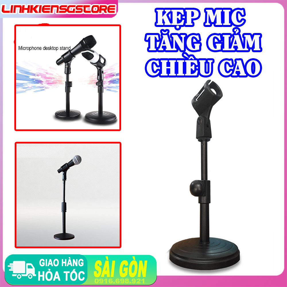 Kẹp Mic Tăng Giảm Chiều Cao Phù Hợp Để Bàn Chân Đế Micro