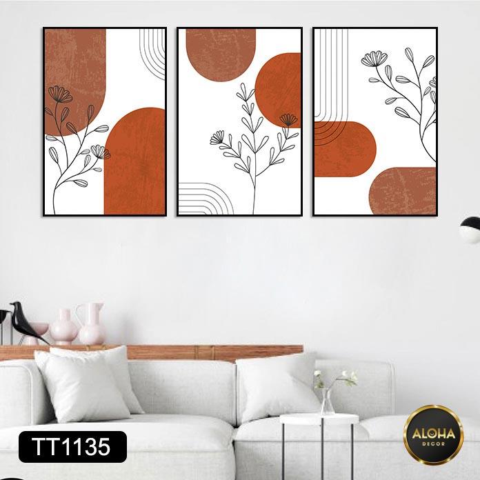 Set 3 tranh canvas treo tường tối giản tặng khung tranh trang trí - Tranh treo tranh nghệ thuật phòng khách, phòng ngủ