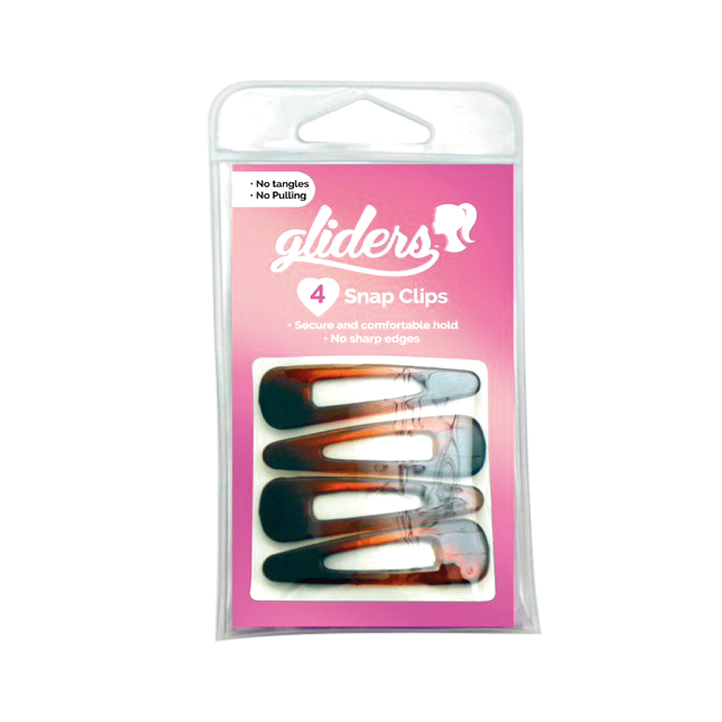 Bộ 4 kẹp bấm cài tóc Gliders Úc viền bọc nhựa an toàn không gãy tóc