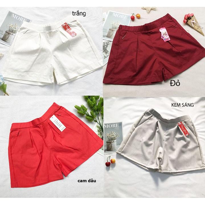 Quần đùi nữ freesize từ 45-52kg quần sọt nữ vải kaki thun - QNU11