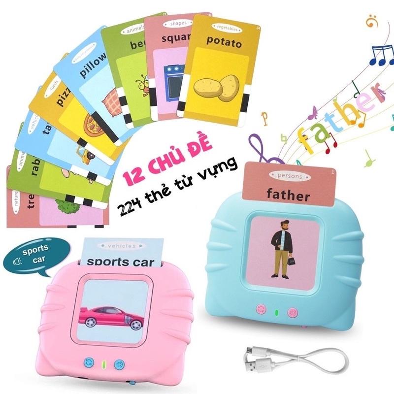 Hình ảnh Máy đọc thẻ Flashcard tiếng anh 112 thẻ và 224 từ vựng, đồ chơi giáo dục cho bé