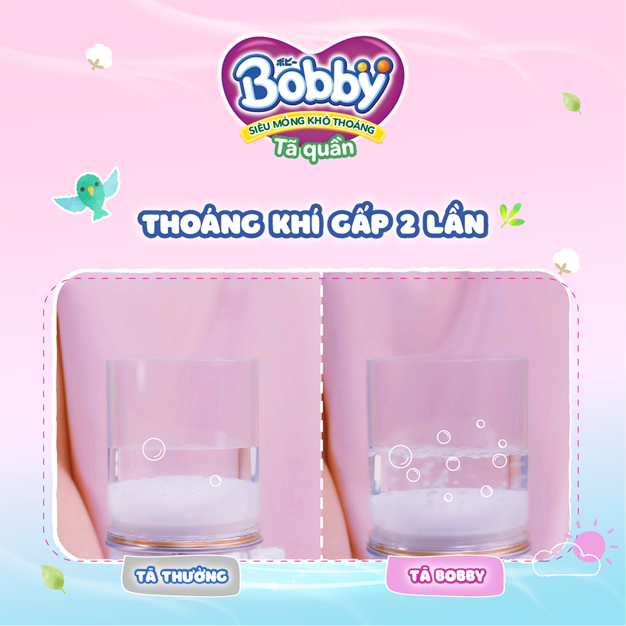 Tã/bỉm quần Bobby Mega Jumbo XXL84 - Lõi nén thần kì 3mm - Siêu mỏng khô thoáng bất ngờ