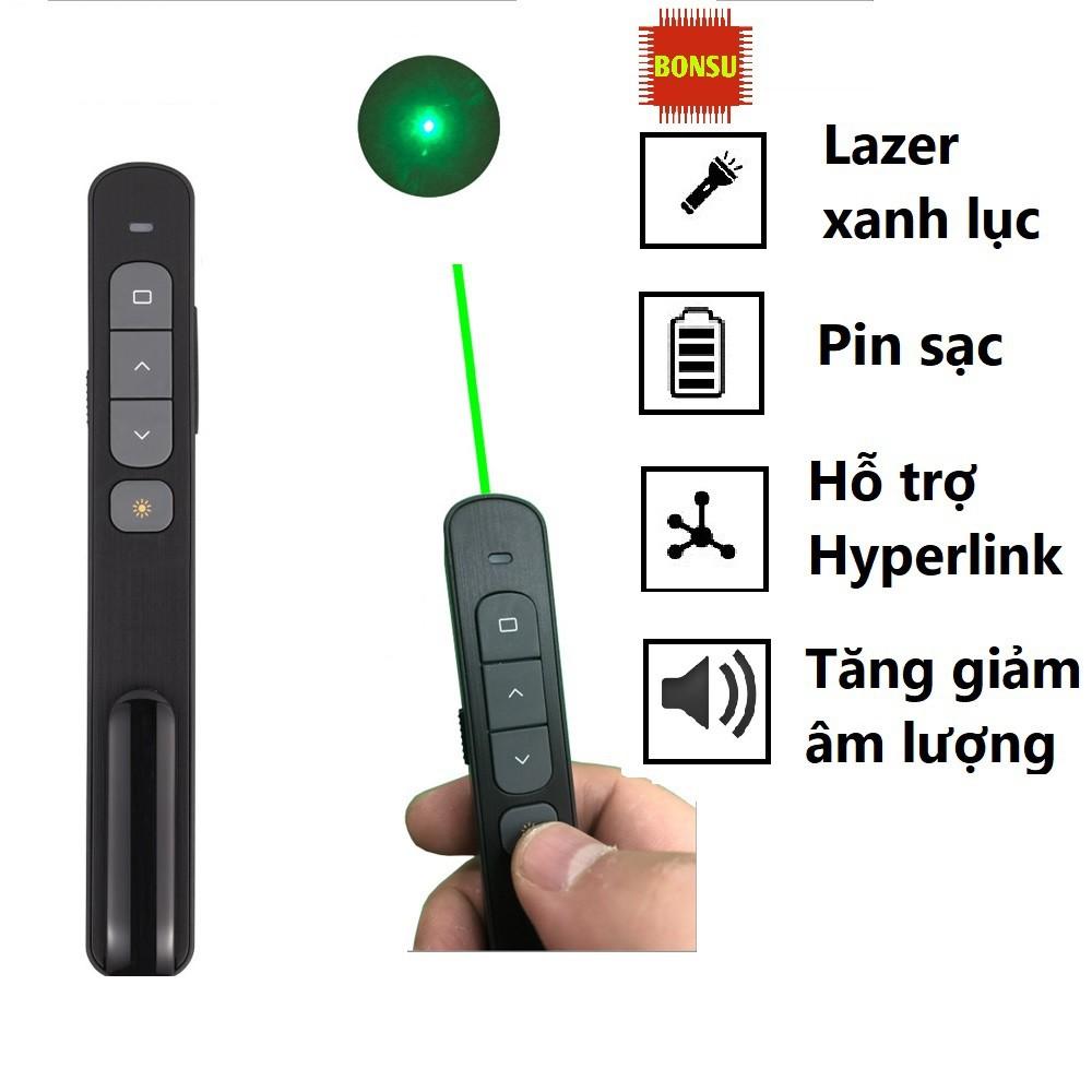 Bút trình chiếu đèn lazer màu xanh cho màn hình TV, máy chiếu dùng pin sạc