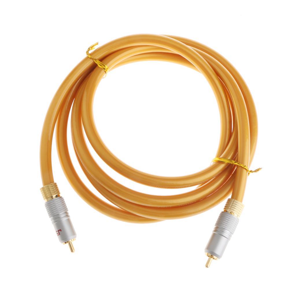 Gold 75 Ohm Digital Coaxial RCA Cable Male to Male 1m