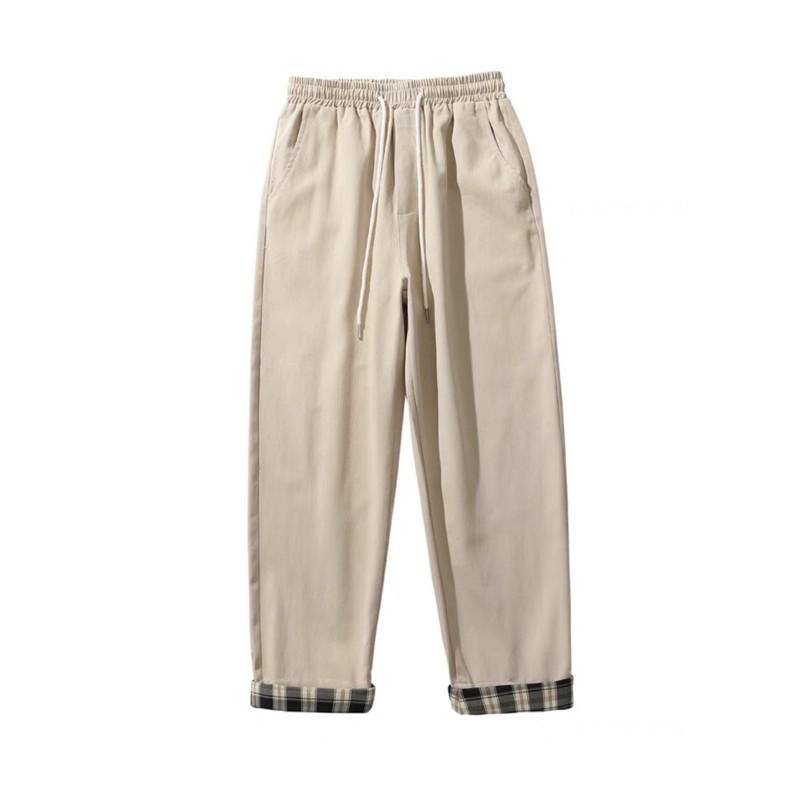Quần Kaki Baggy Nam Nữ Ống Suông Sắn Gấu CARO Ulzzang