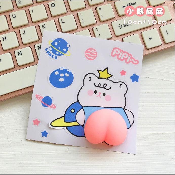 Miếng dán sticker mochi hình cái mông đào siêu cute BAG U SQMONGDAO075