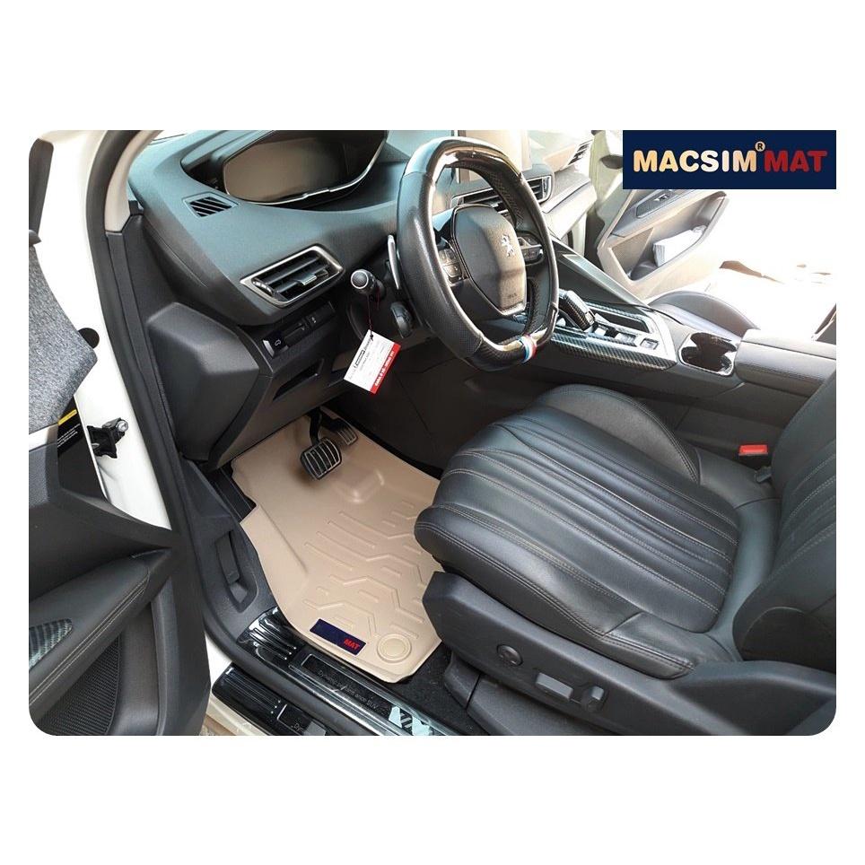 Thảm lót sàn xe ô tô Peugoet 3008 Nhãn hiệu Macsim chất liệu nhựa TPV cao cấp màu be màu be - 2 hàng ghế