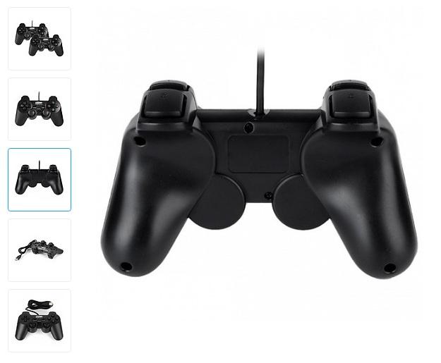 Tay cầm chơi game cho PC/Laptop cổng USB đen (có gạt Analog) có rung tay đơn - Hàng nhập khẩu