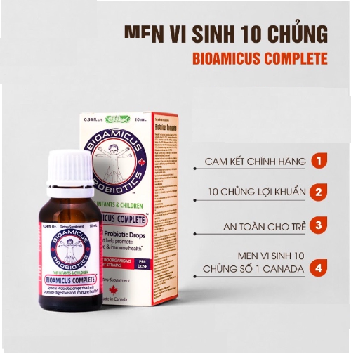  Men vi sinh 10 chủng Bioamicus 10ml nhập khẩu Canada- Giúp em ăn khỏe ngủ ngon