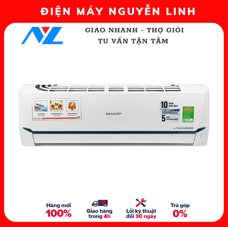 HÀNG CHÍNH HÃNG - Máy lạnh Sharp Inverter 1.5 HP AH-X12XEW - GIAO HCM