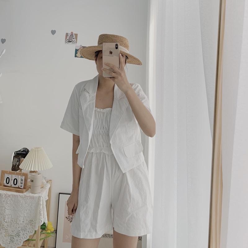 set vest + jumsuit thô đũi ( ảnh tự chụp )