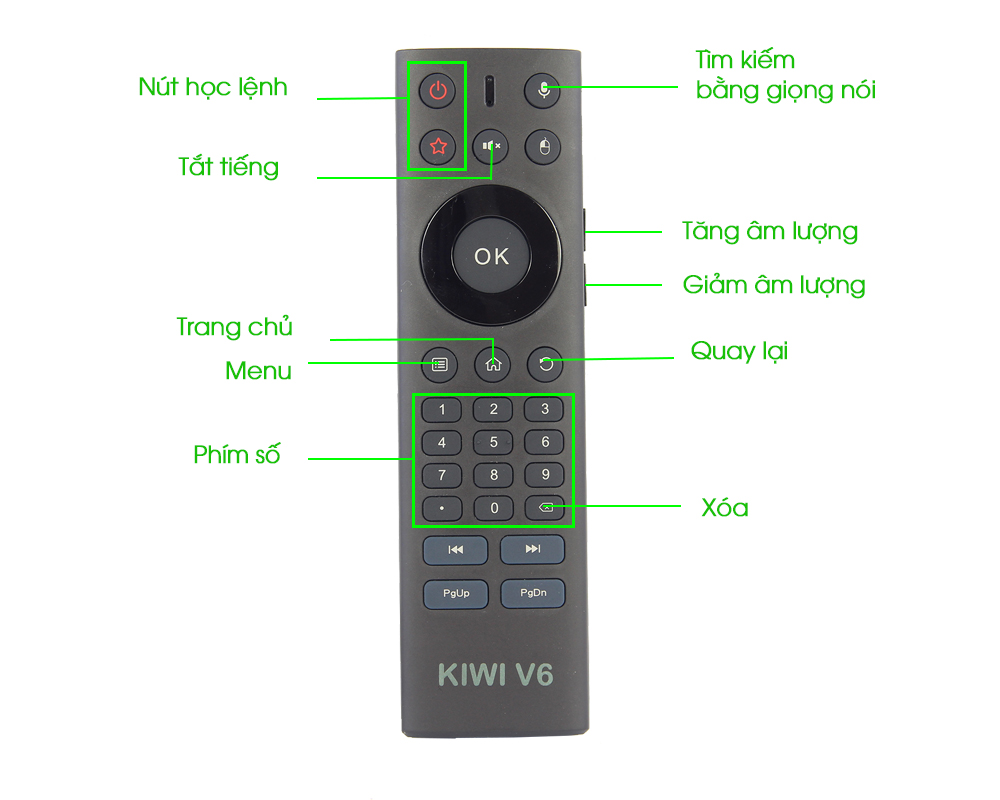 Chuột Bay KIWI V6 (có mic, hỗ trợ tim kiếm bằng giọng nói)