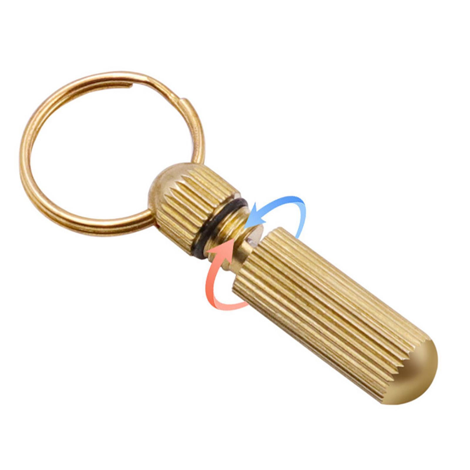 Brass Capsule Mini Knife Key Chain for Stripping Stickers Opening Cans and Unpacking Cartons Outdoor Hiking