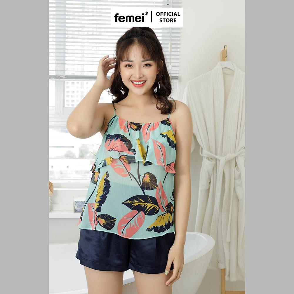 FEMEI - Set bộ áo 2 dây quần short GAVY FEM011