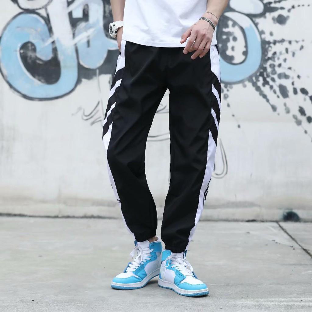 Quần dài thể thao ống rộng phối màu thời trang nam tính