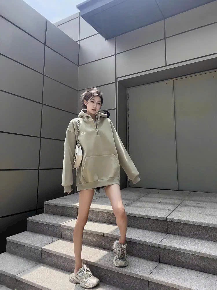 Áo Hoodie nam nữ chất nỉ bông dáng rộng có túi trước Form Thụng Unisex, Áo nỉ sweater có mủ polo khóa zip kiểu dáng oversize phong cánh Hàn Quốc