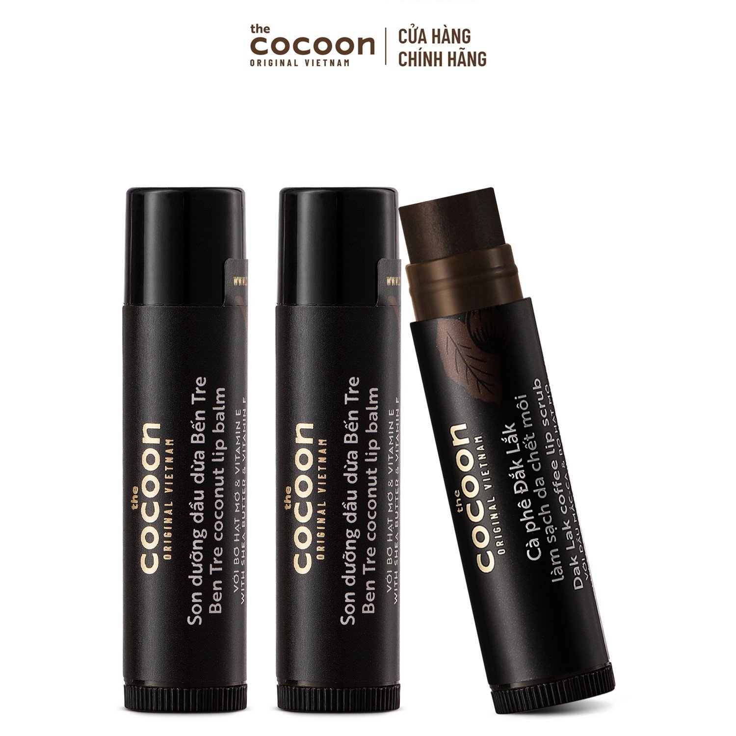 Combo làm sạch da chết & mềm môi Cocoon