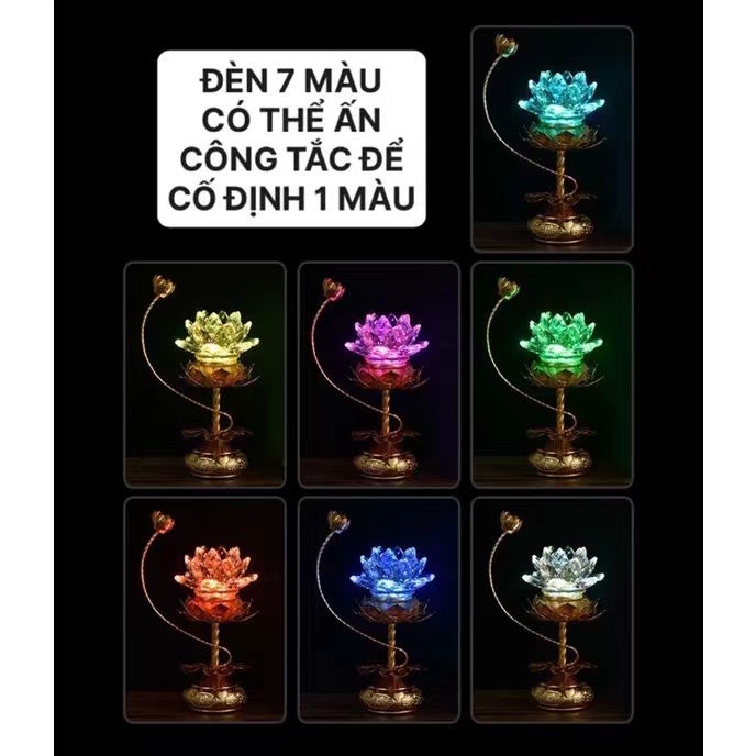 CẶP 2 CÂY ĐÈN LED HOA SEN THỜ CÚNG TRANG TRÍ