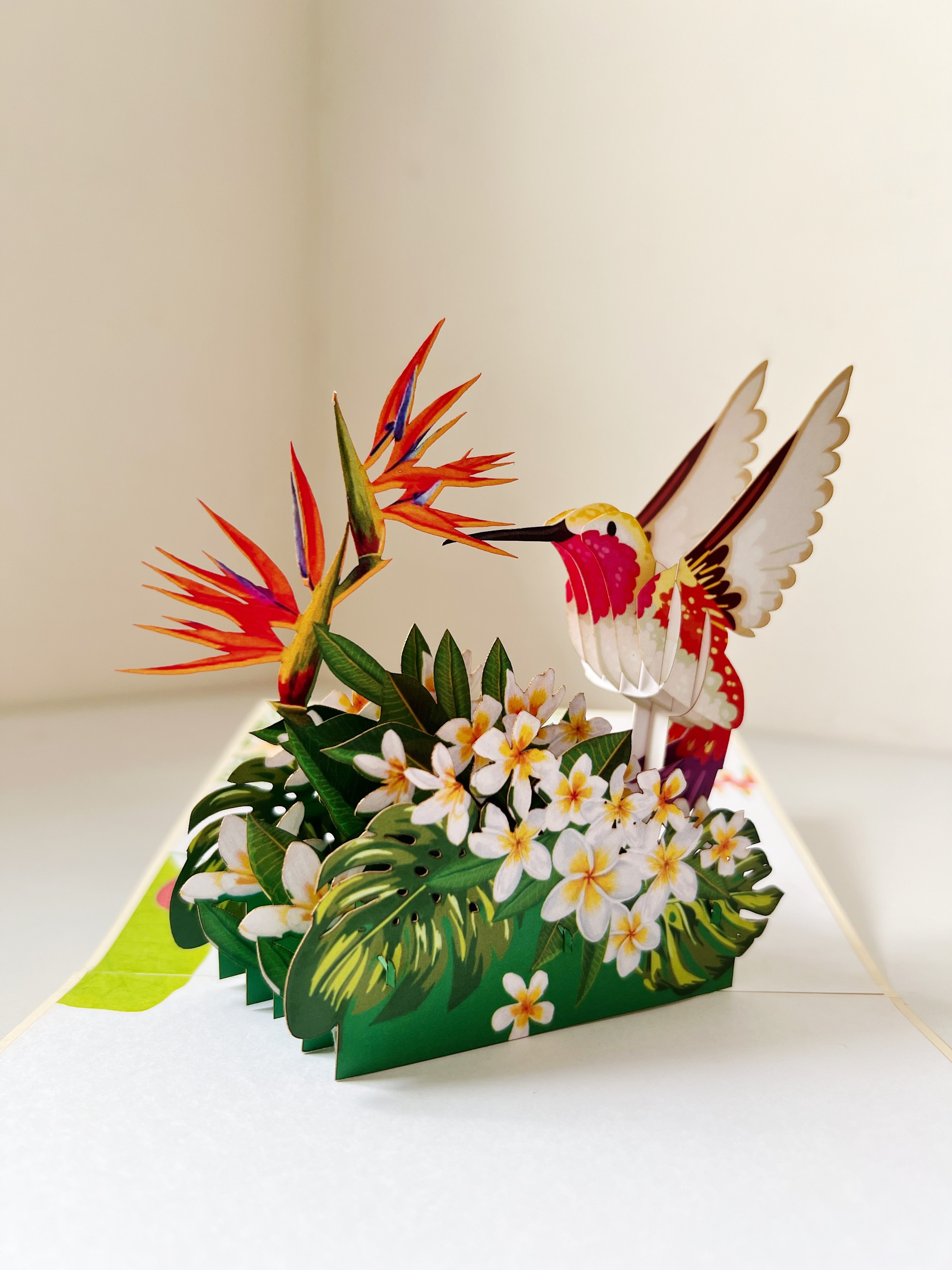 A04 -  Thiệp 3D Chim Ruồi &amp; Hoa Thiên Điểu – Pop Up Card Viethands Giftshop