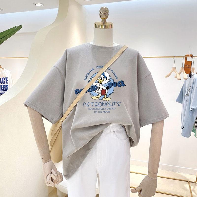 Áo Thun Tay Ngắn Cổ Tròn Dáng Rộng In Họa Tiết Hoạt Hình Phong Cách Nhật Bản Thời Trang Mùa Hè Cho Nữ 2022