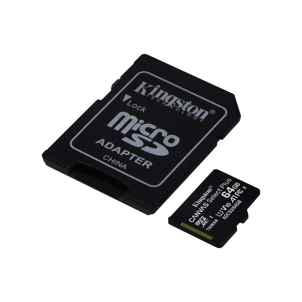 Thẻ nhớ micro SDXC Kingston 64GB Canvas Select Plus upto 100MB/s Adapter - Hàng Chính Hãng