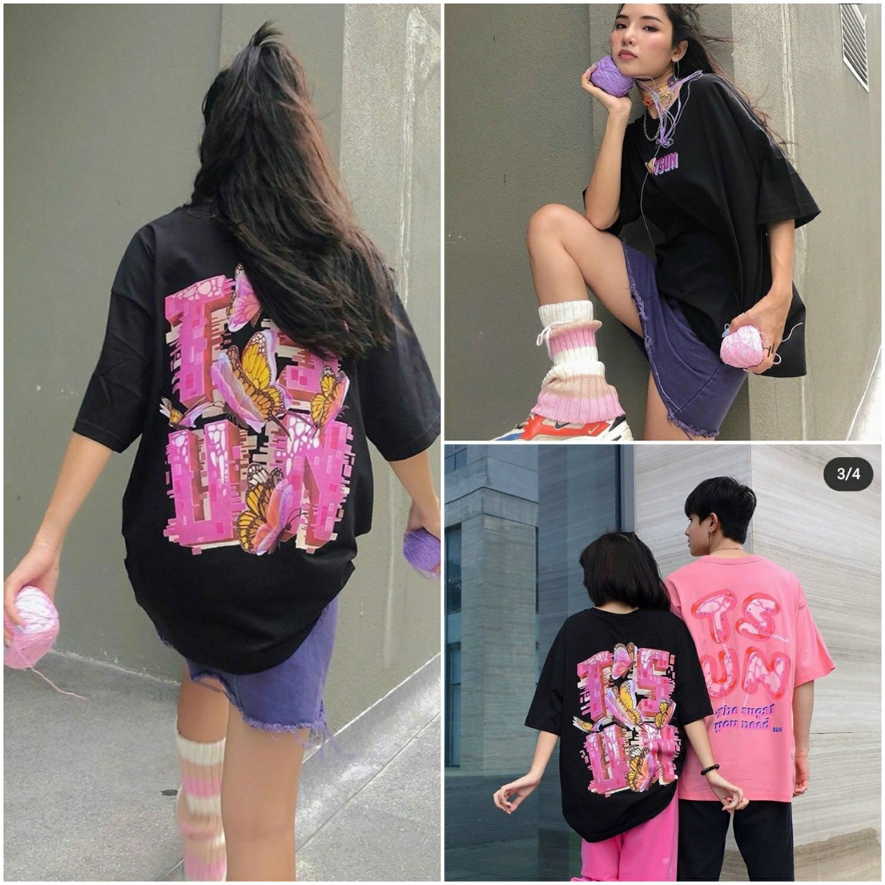 ÁO THUN UNISEX NAM NỮ form rộng tay lỡ TSUN- Free size 40-70kg -Dành cho cả Nam và Nữ - LEE'S