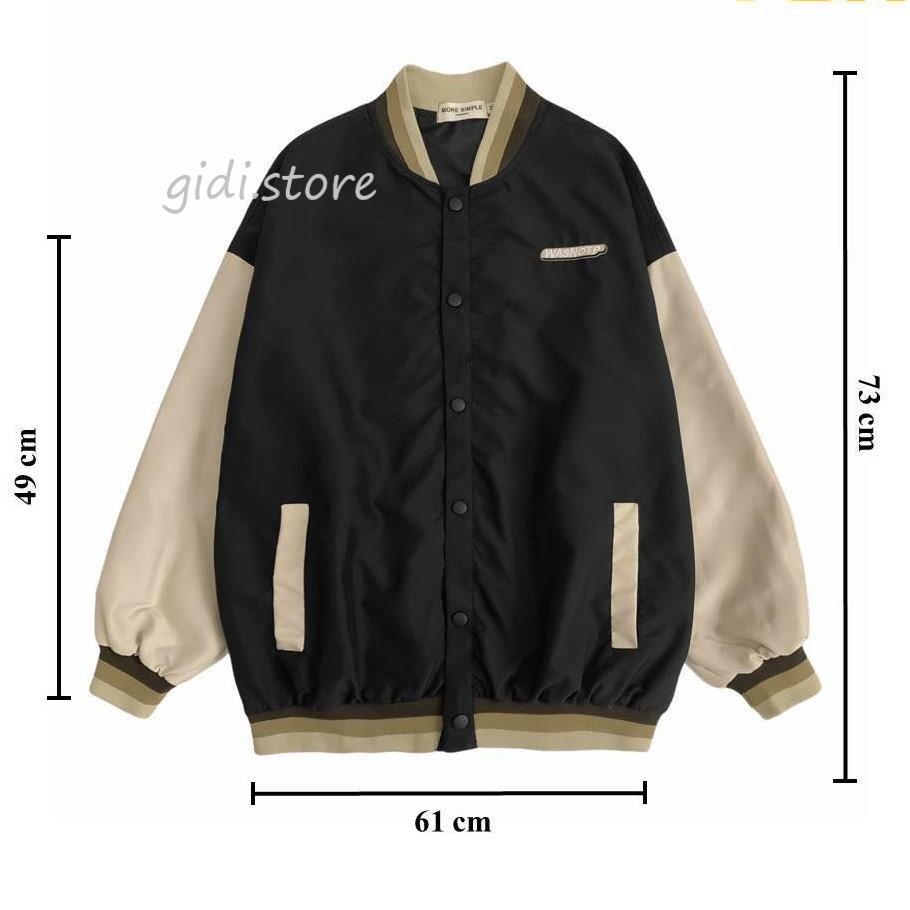 Áo khoác Bomber Jacket WASNOTP nam nữ Unisex - bomber tikkeo vải dù, bóng chày thời trang