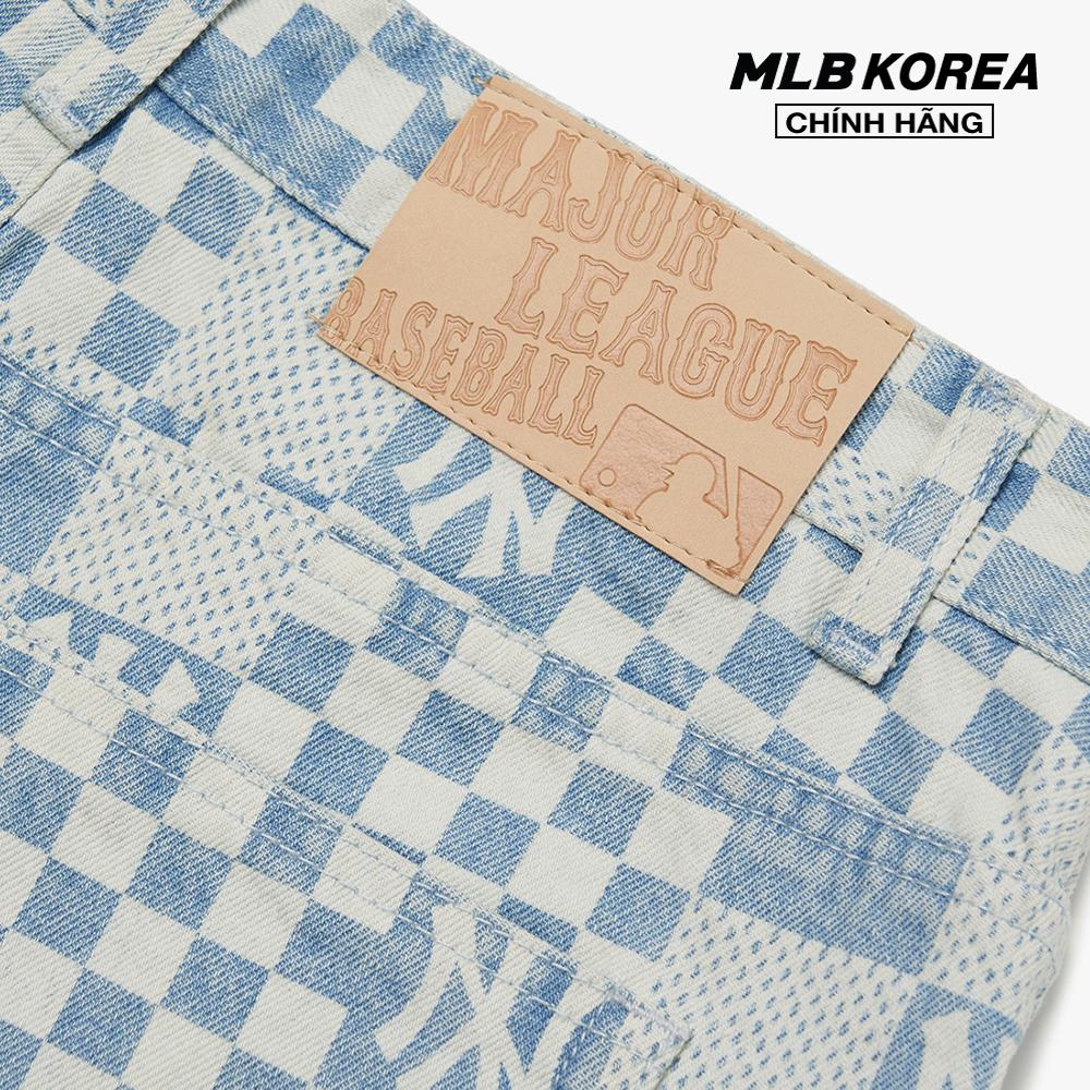 MLB - Quần shorts jeans nữ Checkerboard Laser Denim 3FDPM0323