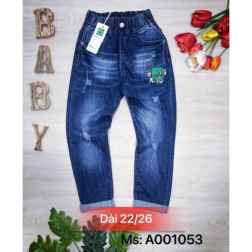 Quần jeans dài cho bé trai phối đồ đi chơi đi tiệc phong cách đẹp size 28-35kg hàng co giãn thoải mái