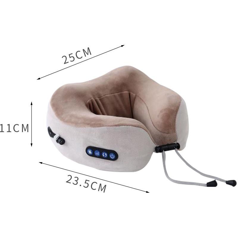 Gối Massage Trị Liệu Vai, Cổ, Gáy Chữ U Thông Minh 3 Chế Độ Dùng Pin Sạc
