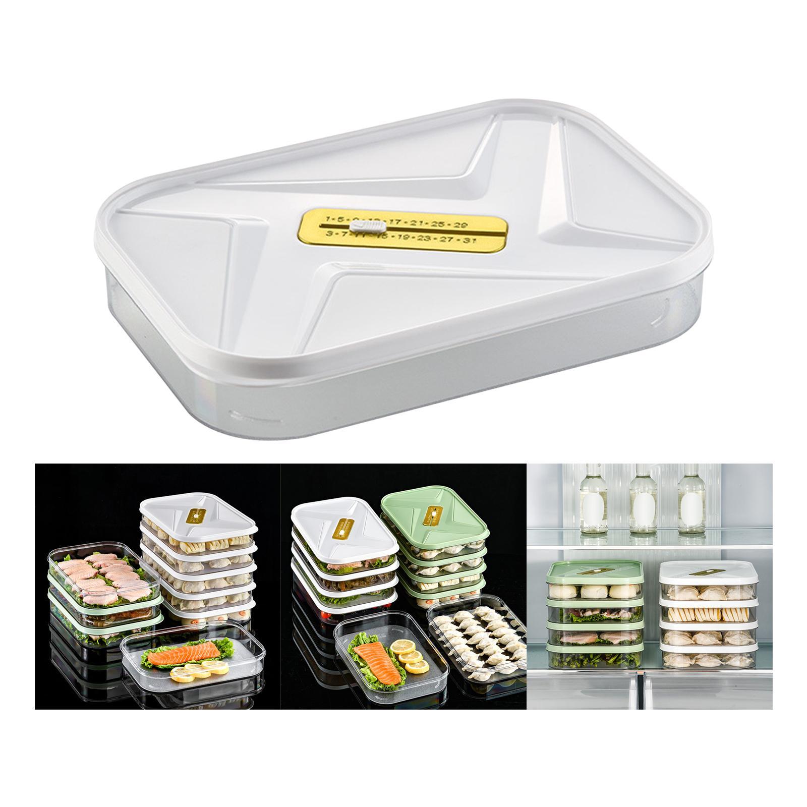 Food Storage Box Refrigerator Dumplings Organizer Easily Clean Stackable