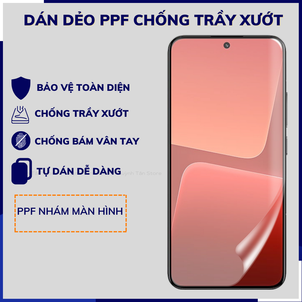 Dán dẻo PPF mi 13 pro trong suốt hoặc nhám chống bám vân tay bảo vệ điện thoại mua 1 tặng 1 huỳnh tân store
